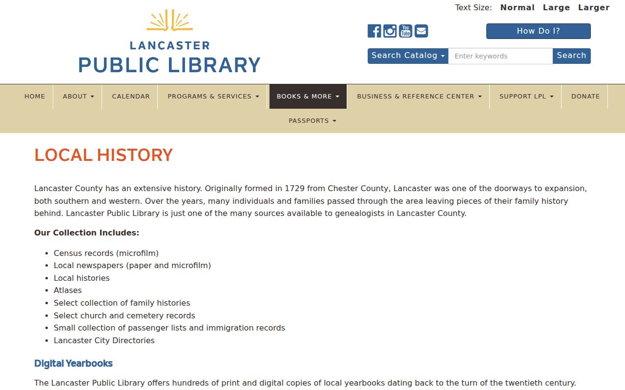 East Hempfield Township city directory Library Local History page