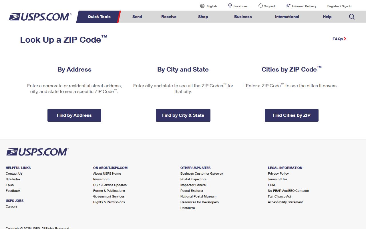 East Hempfield Township ZIP code directory USPS address lookup screen